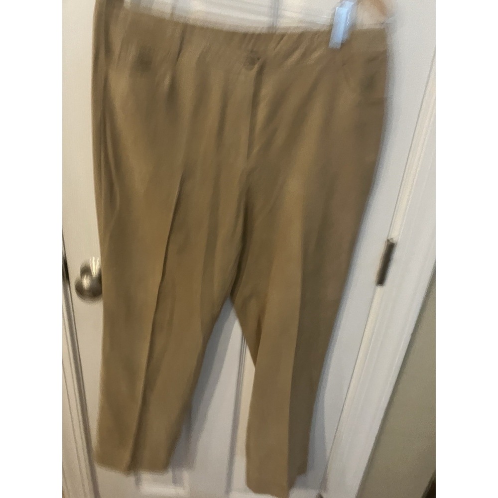 ERIN LONDON Micro Fiber Suede Blend Pants Trousers Womens 10 Beige NWOT